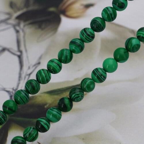 Wholesale ! Green malachite round 6mm loose beads 15inches DIY exquisite stone beads women jewelry making design