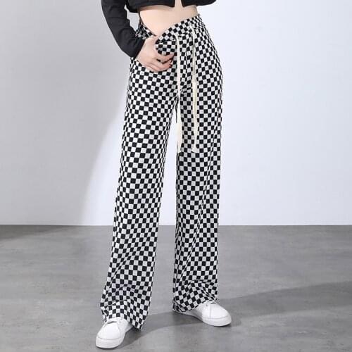 Oumengka Women's Plaid Trousers