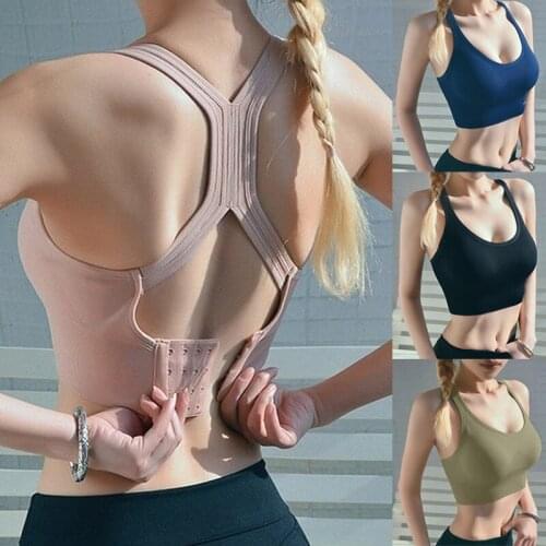Sexy Sports Bra Breathable Cross Back Seamless Yoga Vest Women Shockproof Push Up Gym Tops Quick Drying Running Training Vest