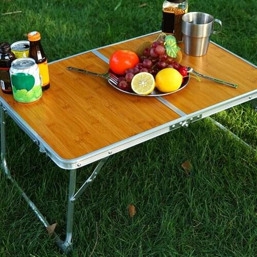 Portable Multifunctional Small Collapsible Bamboo Table for Outdoor Camping Outdoor multifunctional dining table BBQ