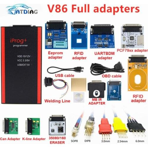 Best Quality V86 Iprog+ Key Programmer Support IMMO + Mileage Correction + Airbag Reset Iprog Pro Till 2019 Replace Carprog