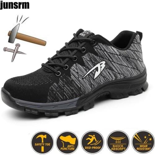 Industrial safety shoes, breathable steel toe cap, steel sole to protect feet, outdoor work boots for men women, construction
