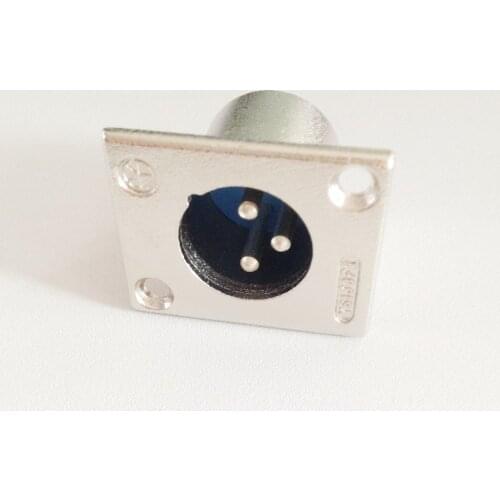 Silver Tone Mount Depth 25mm 3-Pin XLR Male Speaker Socket Connector