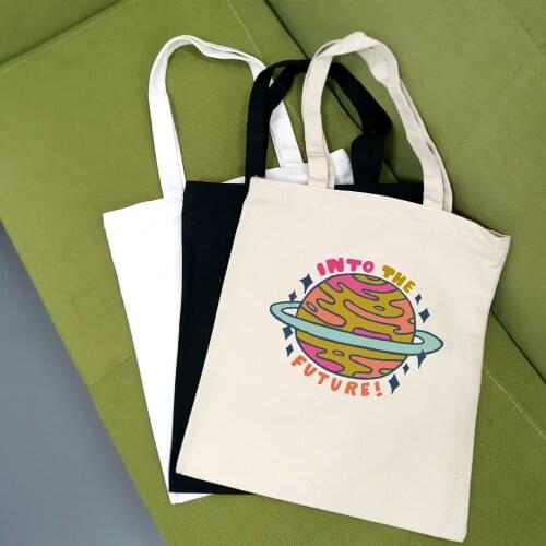 New Tote Shoulder Bags for Women Vintage Cartoon Printing Female Fun Canvas Bag Casual School Bags Handbags Shopper Bags