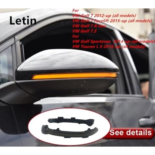 Letin Dynamic blinker Flowing Side rearview Mirror indicator LED Turn Signal Light For VW Golf 7 MK7 7.5 GTI Sportsvan Touran L