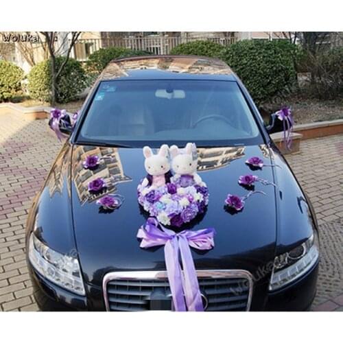 Car decoration wedding car decoration set simulation flower doll heart plate wedding bride float CD50 Q03
