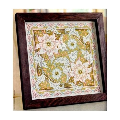Fishxx Cross Stitch Cross198-9flowers[elegant]European design,soluble printing,100% accurate pattern,11CT,Need to embroidery