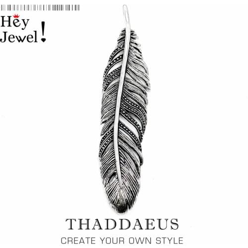 Pendant Black Feather,2019 Fashion Jewelry Europe Bijoux Vintage Accessories 925 Sterling Silver Gift For Woman & Men