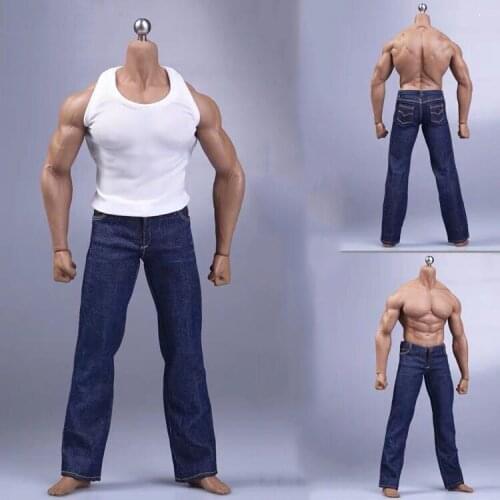 1/6 Scale Soldier Loose Vest Trousers Belt Clothing Model Male Jeans Pants For 12" Man Action Figure Model Accessory