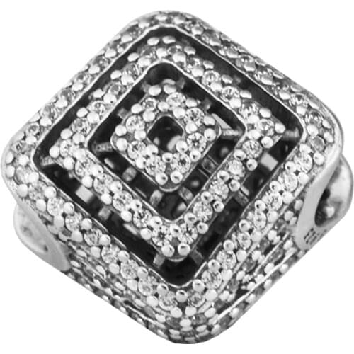 Original 925 Sterling Silver Beads Fit Pandora Bracelets Geometric Lines Silver Charms Bead for Jewelry Making kralen berloques