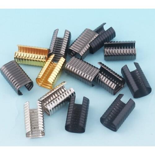 20mm Silver Ribbon End Crimps Ribbon End Clamp Crimp Fasteners Closures Leather End Crimps Rope End Clamps