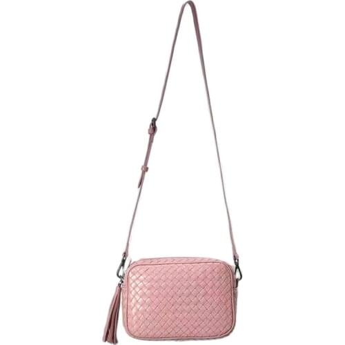 2021 SS New 100% Genuine Leather Luxury Knitting crossbody bags Handmade Soft Lambskin Weaving Tassel Bags Women Fashion