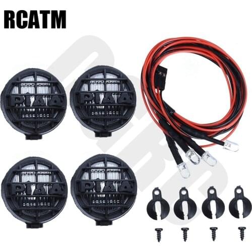 4pcs Led Spotlight Roof Light Lampshade For 1/10 RC Crawler Car Traxxas TRX4 Defender G500 TRX6 G63 D90 Scx10 90046 AX103007