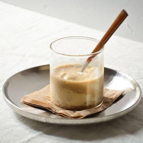 400ML Ins Korean Transparent Glass Cup Heat-resistant Coffee Mug Cartoon Milk Juice Glass Drinking Drinkware