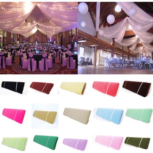 54"x40yard DIY Wedding Bolt Tulle Decoration Wedding Chair Sash Tulle Fabric Spool Tutu Skirt Event Festive Party Supplies
