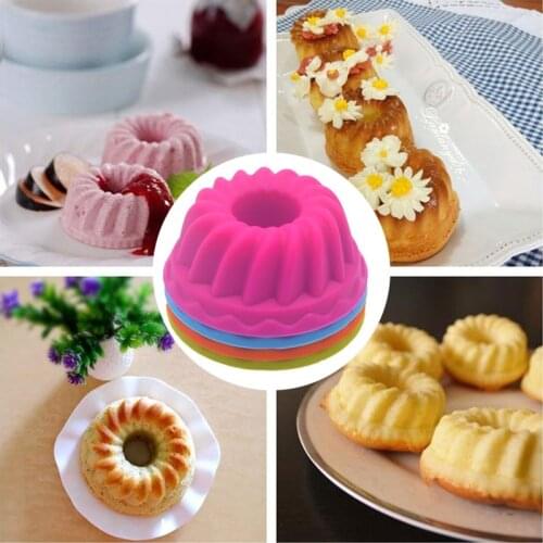 6/12/18pcs Round Silicone Muffin Cupcake Molds Cake Decorating Tools For Bakeware Pudding Cup Silicone Mold Cake Stencil