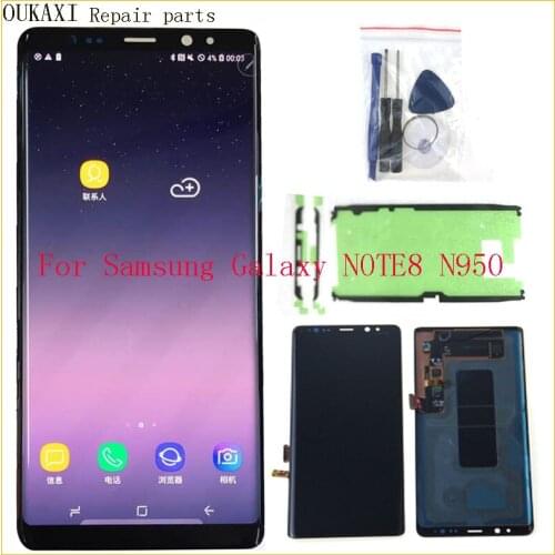 AMOLED NOTE8 LCD FOR Samsung Galaxy NOTE8 N950 N950F LCD display touch screen with shadow Repair parts OUKAXI