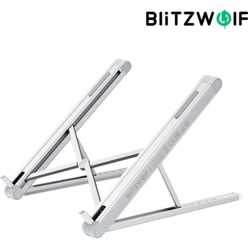 BlitzWolf BW-ELS1 Ergonomic Aluminum Laptop Stand for Desk Foldable Adjustable Height Hold Up to 20kg for 9.7-15.6 inch Laptop