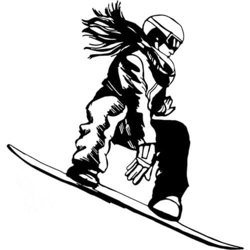 Dawasaru Snowboarder Girl Extreme Sport Car Sticker Waterproof Sunscreen Decal Laptop Suitcase Auto Decoration PVC,16cm*15cm