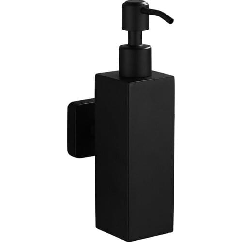 Liquid Soap Dispenser Hand Kitchen Sink Soap Container 304 Stainless Steel Black Bathroom Shampoo Holder Wall Mounted Bottle