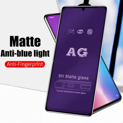 For iphone 12 11 Pro Max X XS XR 8 7 6s Plus purple frosted tempered glass game anti-fingerprint anti-blue light protective film