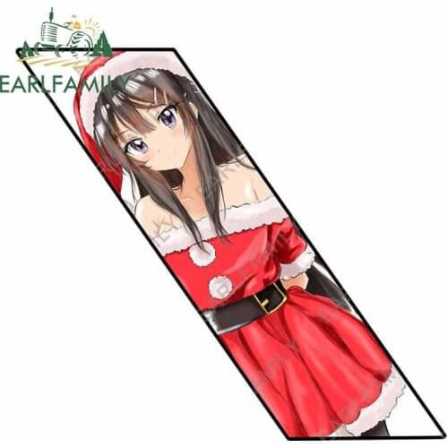 EARLFAMILY 13cm x 11.8cm for Mai Sakurajima RV Car Stickers Car Refrigerators Decal Anime Vinyl Funny Waterproof Campervan Decor