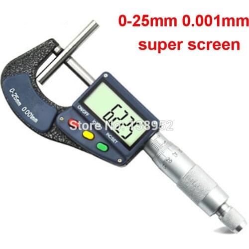 25mm 0.001mm Electronic Digital Micrometer micron outside micrometer thickness gauge electronic Measuring Tools