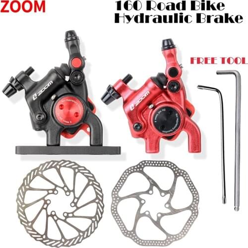 ZOOM HB105 Road Bike Hydraulic Disc Brake Calipers 160mm Oil Pressure Mechanical Line Pulling Flat Mount Front Rear Clamp Rotor