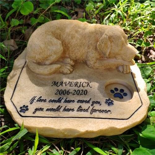 Best Sympathy Pet Gift Dog Memorial Stones with A 3D Dog On The Top For Garden Stones Outdoor Or Indoor Jsys