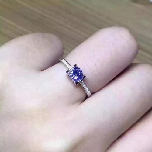 Natural And Real Tanzanite luxury ring ring Free shipping gemstone 925 sterling silver Fine jewelry