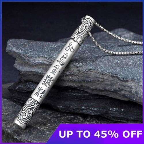 S990 Sterling Silver Retro Pendant Sun Wukong Ruyi Jingu Bang Monkey King Bar Thai Silver Pendant Men And Women Jewelry Gifts