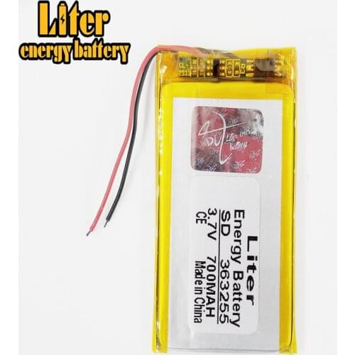 3.7V 700mAh 363255 Lithium Polymer Li-Po li ion Rechargeable Battery cells For Mp3 MP4 MP5 GPS mobile bluetooth