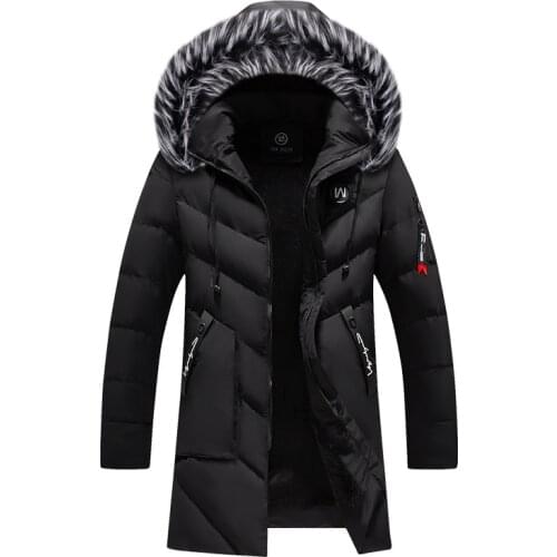 Men Jacket Coats Thicken Fur Fleece Warm Winter Windproof Jackets Casual Mens Down Parka Hooded Outwear Cotton padded Jacket