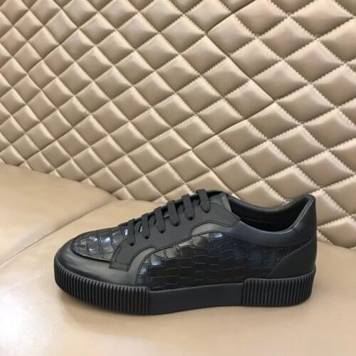 Men leather sneakers crocodile upper with floral print unique shoes sole men casual elegant business low-top style flat shoes