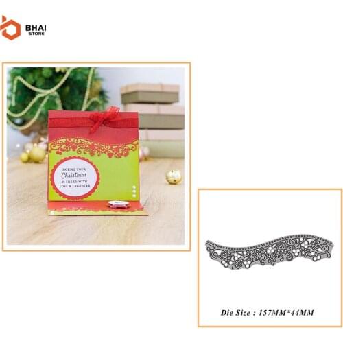 2021 New Holly Leaf Lace Metal Cutting Dies Decoration Letters for Scrapbooking Craft Stencil DIY Album Template Christmas Decor