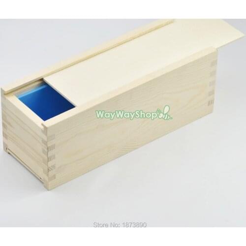 One Wooden Wood Silicone Liner Soap Cake Chocolate Jelly Ice Mold with a lid 7.5"x 4.25"x 2"