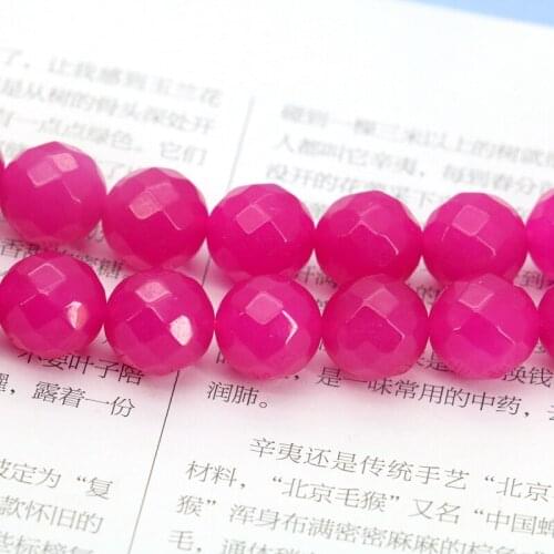 Wholesale Accessories 12mm Rose Red Stone Crystal DIY Women Manual Faceted Round loose beads jewelry gift Girl Make Design 15