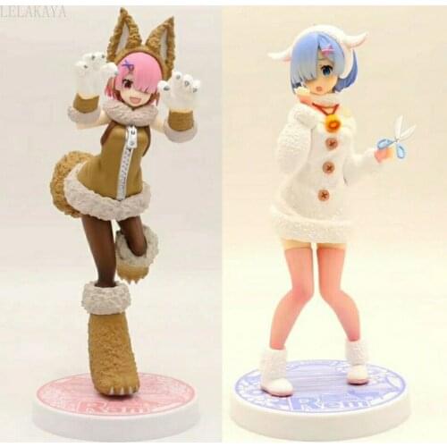 Original Anime Re:Life In A Different World From Zero Rem Ram Wolf and Seven Little Goats Fairy Tale Ver. PVC Action Figure toys