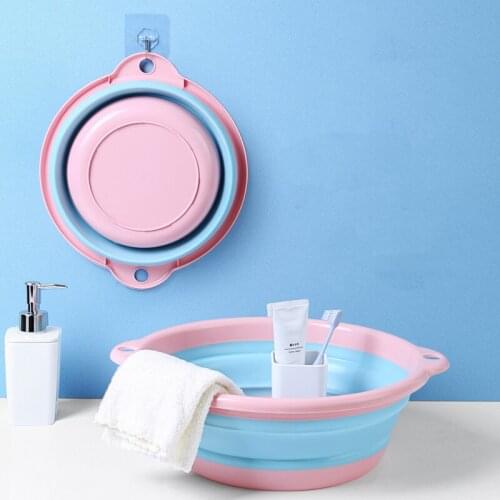 Pop Plastic Folding Basins Portable Wash Basins Foldable Laundry Tub Bathroom Kitchen Accessories Travel Children Wash Basin
