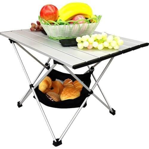Sportneer Portable Camping Tables with Mesh Storage Bag, Ultralight Camp Folding Side Table, Aluminum Table Top Great for Camp