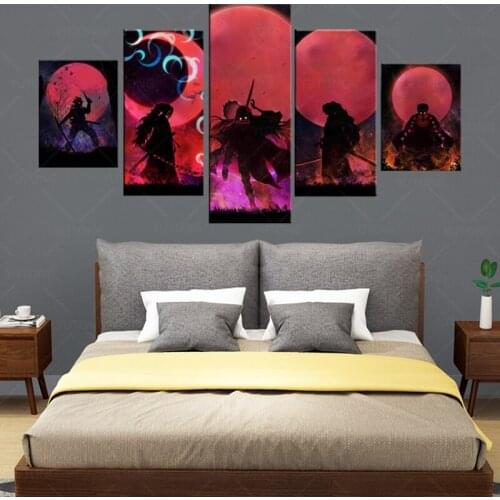Hd print Demon Slayer: Kimetsu no Yaiba Posters 5 Pieces Anime Wall Art Poster Prints on Canvas home decor framed