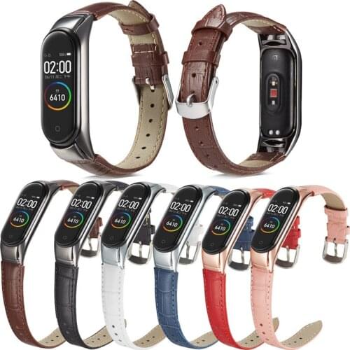 Genuine Leather For Xiaomi mi band 3/4 band Watch strap Replacement For Mi Band 4 wristband watches bands belt Smart Accessories