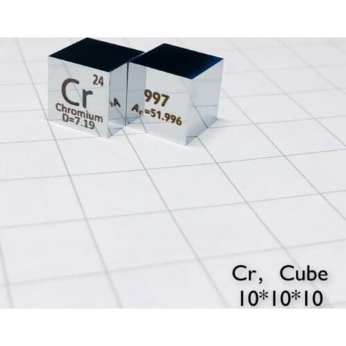 High Purity 99.7 Pure Chromium Cr Carved Element Periodic Table 10mm Cube