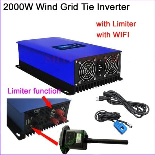 2kw grid tie inverter ac to ac 220v 48v 2000w wind grid tie inverter with lcd display inverter with limiter and WIFI function
