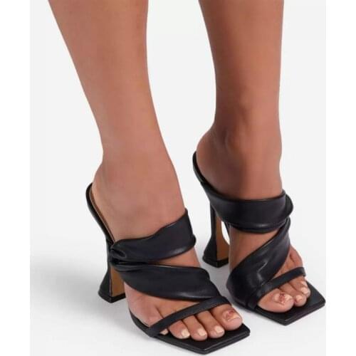 2021 New Women Party Shoes Summer High Heels Slides Woman Large Size Fish Mouth Slippers Female Fashion Ladies Shoes