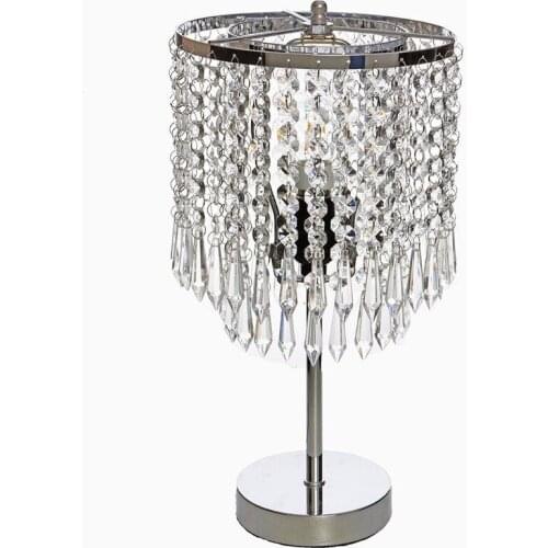 LED Iron Crystal Bedside Table Lamp for Living Room Loft Personal Office Dressing Table Home Interior Decorative Luminary WF108