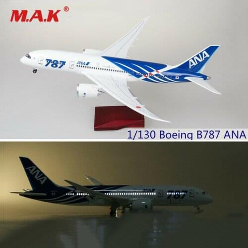In STOCK 1:130 Japanese Airforce Boeing B787 Airplane LED 43cm Passanger Resin Aircraft W Light and Wheels Diecast Plane