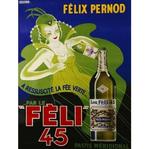 FELIX PERNOD VINTAGE METAL TIN SIGN POSTER WALL PLAQUE