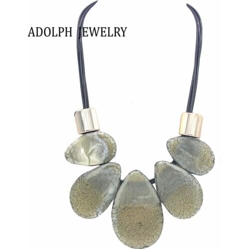 ADOLPH Trendy Geometry Big Stone Choker Necklace For Woman 2017 New Jewelry Fashion Ethnic Statement Necklaces & Pendants Gift