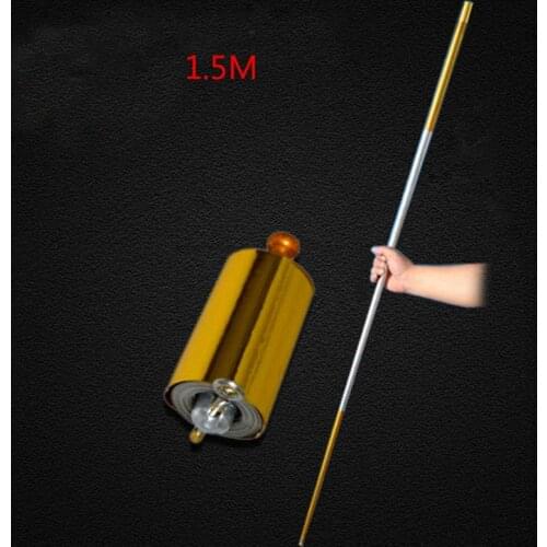1pcs 150CM length golden Silver black cudgel metal Appearing Cane magic tricks for professional magician stage street G8060